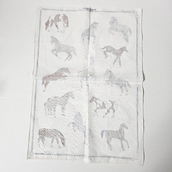 Reinleinen Tea Towel Horses Equestrian Horseback Riding Showing Vintage German - Picture 5 of 6